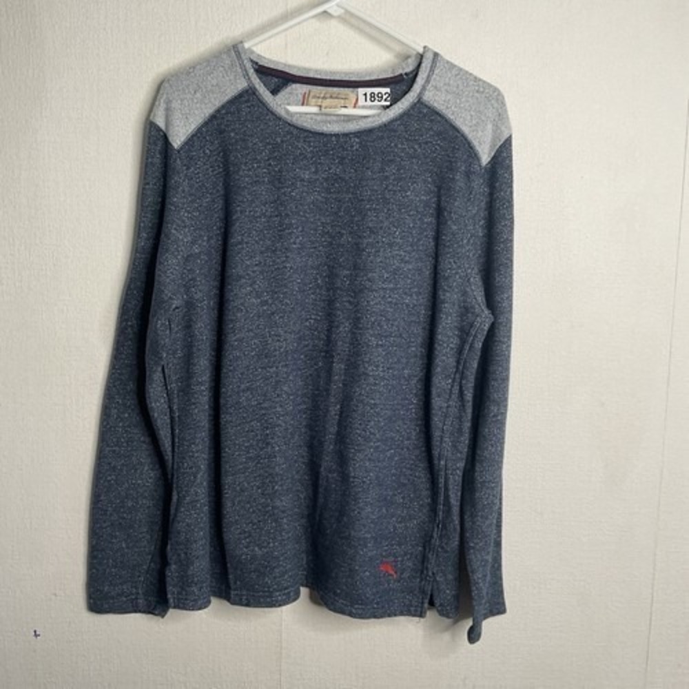 Tommy Bahama‎ Blue Heather Gray Long Sleeve Sweatshirt Men XL China